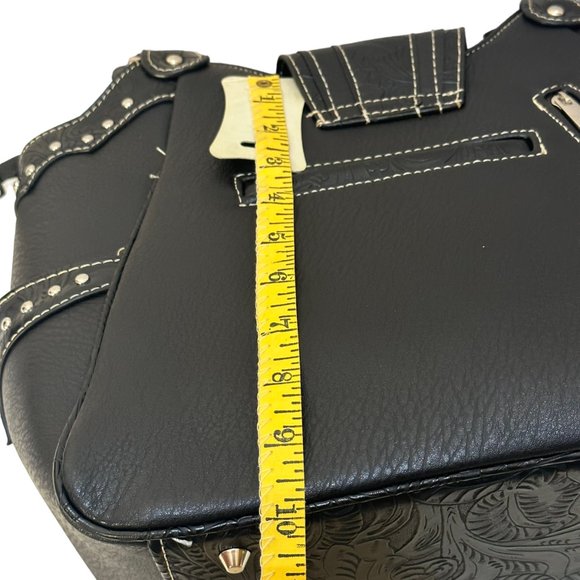 (8-209) Brand New w/Tag Black Leather-Like Western Shoulder Handbag - Picture 10 of 10